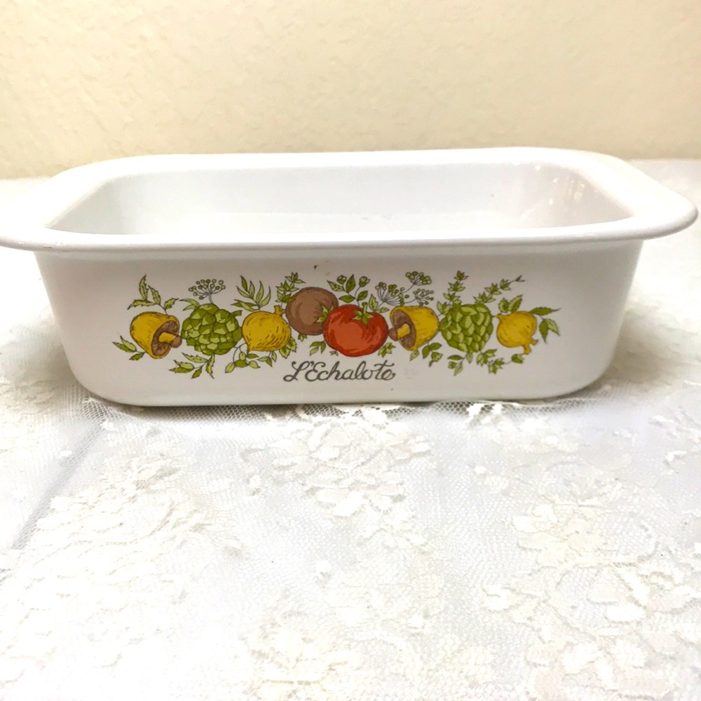 Rare Corningware L’Echalote Footed Baking Dish